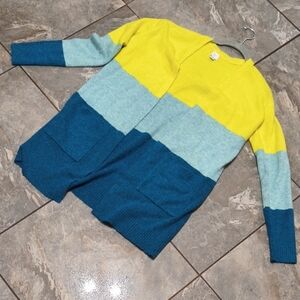 a new day Colorblock Cardigan in Yellow and Blue